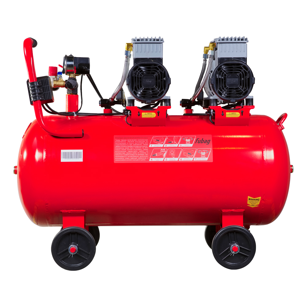 Поршневой компрессор Fubag OLS 500/100 CM2х2 + Набор пневмоинструмента (5 предметов) в ПОДАРОК