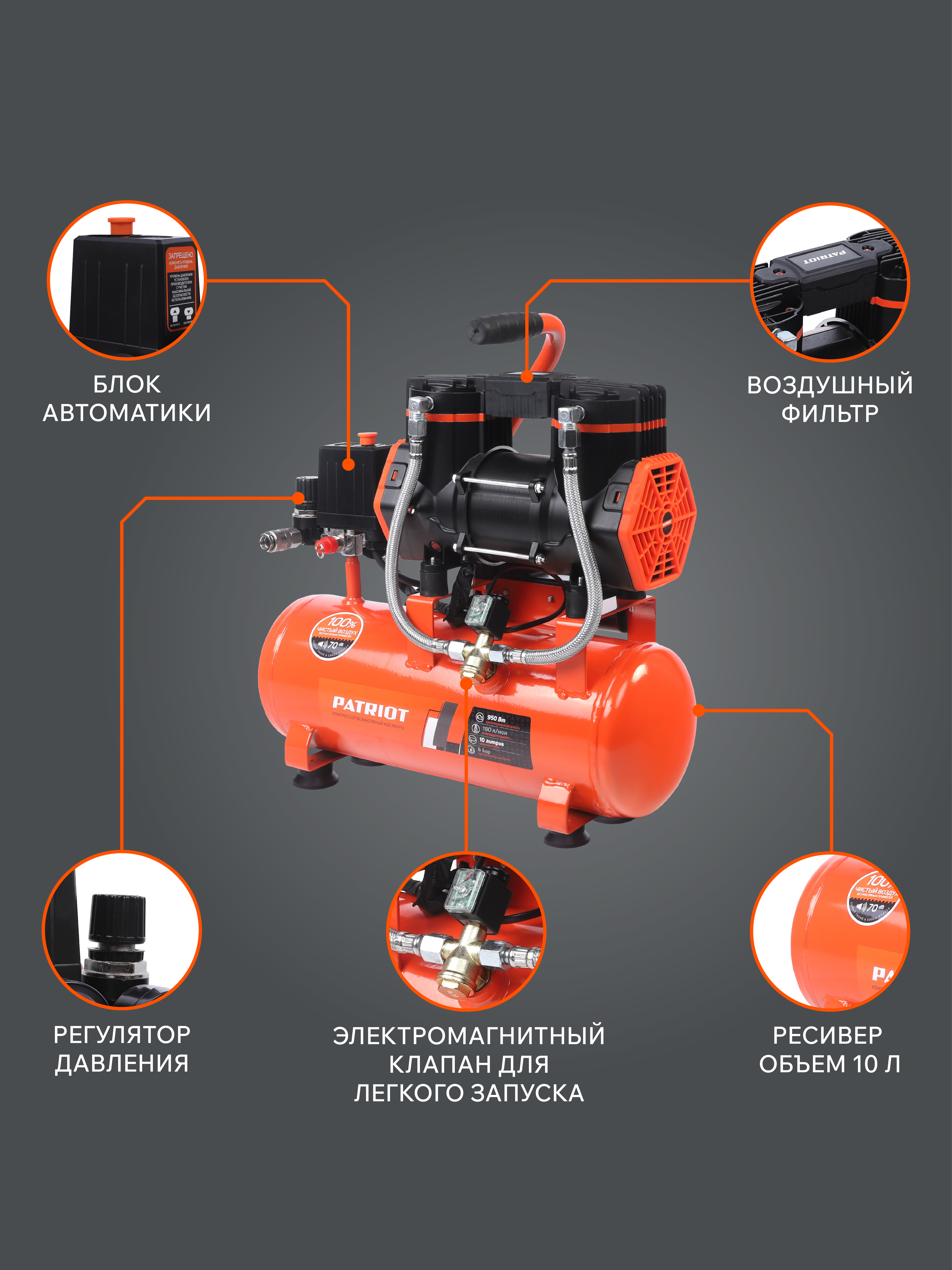 Поршневой компрессор PATRIOT KDS 190 F10